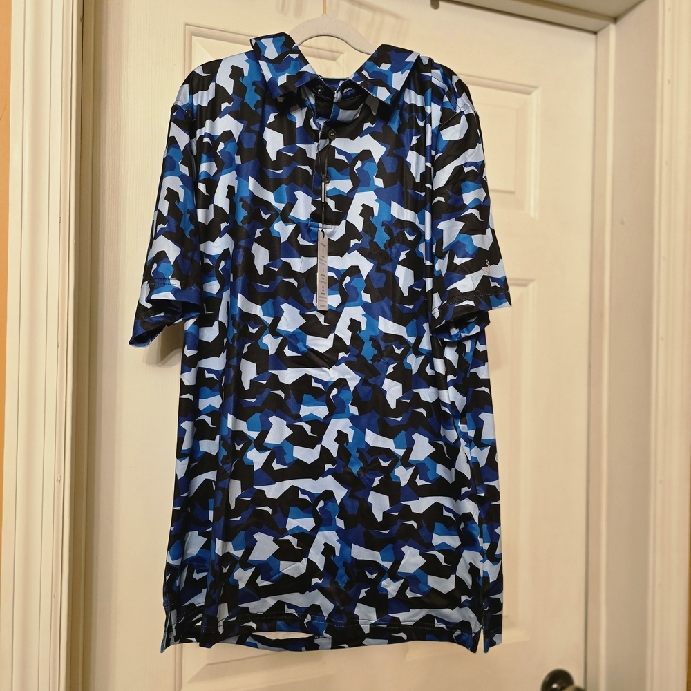 Stylish Blue Camouflage Polo Shirt for Men
